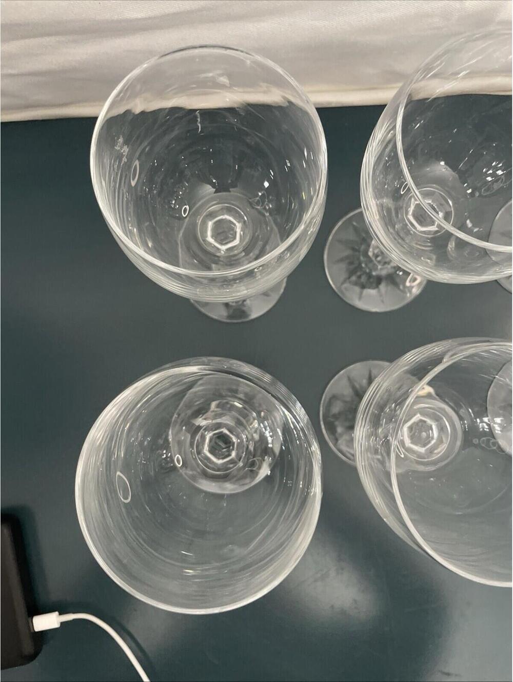 Set Of 6 Wine Goblet Glass Towle Austrian Crystal Fantasy Pattern 7 3/8" - Picture 7 of 9